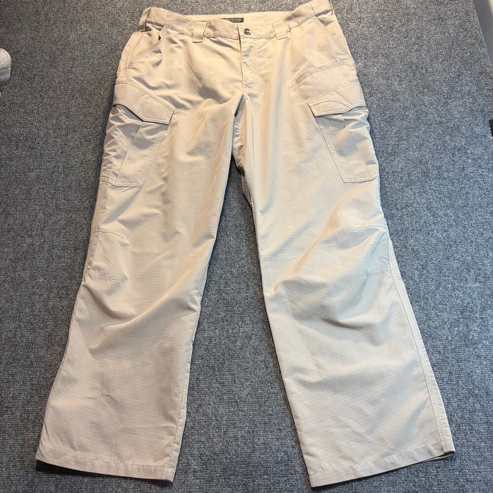 5.11 Tactical Men Khaki Tan Ripstop Cargo Pants 38x30 Utility Workwear Hiking